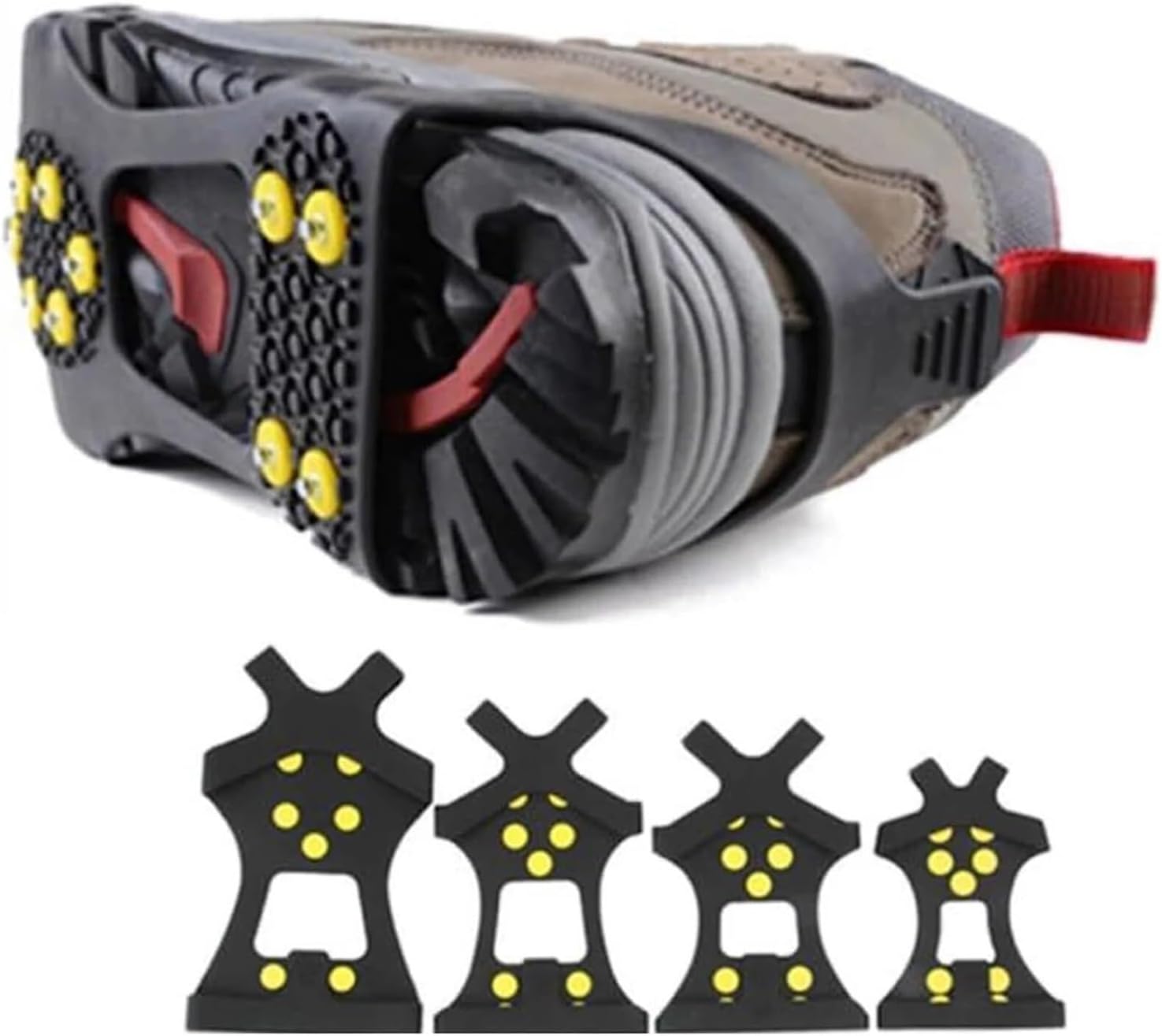 Ice Cleats for Shoes and Boots 3 Pair 10-Studs S-XL Climbing Crampons Anti-Slip Claw Shoe Covers Unisex Walking Hiking