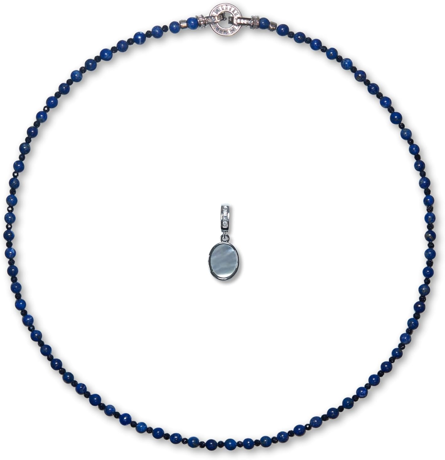 Natural Crystal Stone Beaded Necklace Choker for Women Men, Handmade 4MM Crystal Beads Necklace with Detachable Pendant & Palladium-Plated Clasp, Gifts for Her Him, Available in 4 Lengths