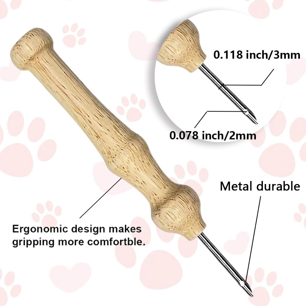 BEUNITONE 2Pcs Cute Cat Punch Needle Kit for Beginners, with Hoop-20x20cm