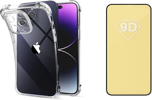 TISKO Clear Case + 9D Screen Protector Compatible with iPhone 11/11 Pro / 11 Pro Max | Shockproof Transparent TPU Cover | Anti-Yellow Slim Fit | Scratch Resistant | Full Protection (iPhone 11 Pro)