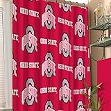 NCAA Ohio State Buckeyes Shower Curtain College Football Team Logo Bath Accessory