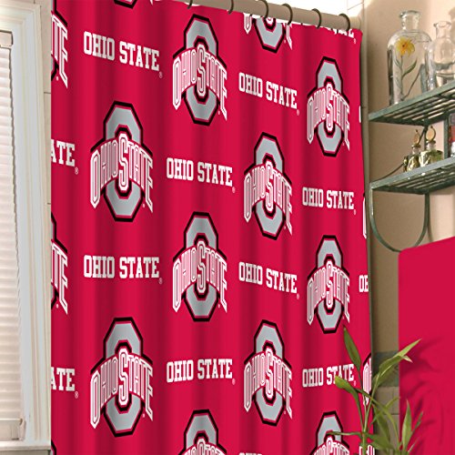 Northwest NCAA Ohio State Buckeyes Shower Curtain College Football Team Logo Bath Accessory