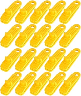 20 clips de lona, 70 kilogramos de boca de cocodrilo, abrazaderas de agarre resistentes para camping, lonas, caravanas, tela de sombra de jardín (amarillo)