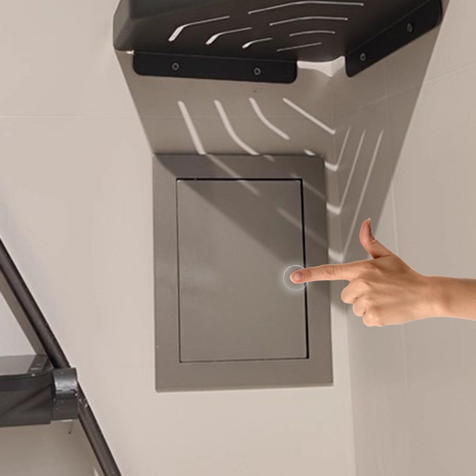 Couvercle de trou de service de douche à ouverture par pression gris 600x600mm