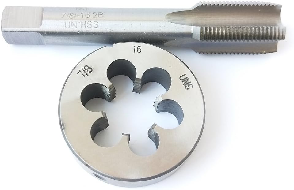 7/8-16 HSS Tap And Die Set， UN Machine Thread Tap And UNS Round Thread Die Right Hand