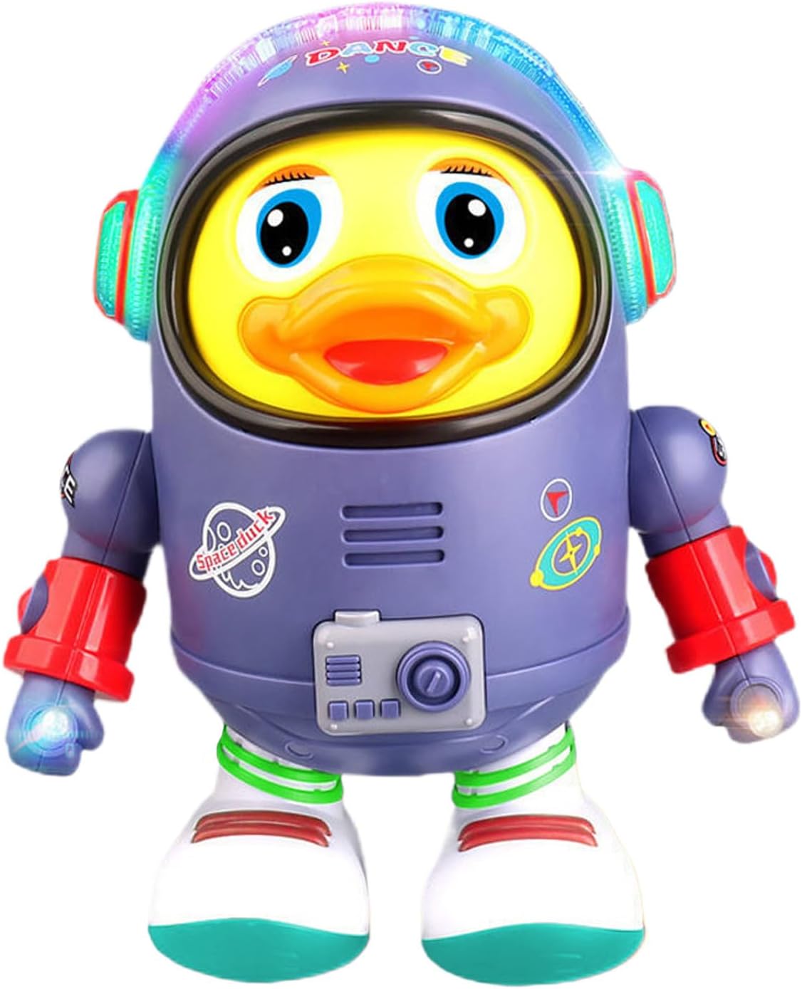 Electric Dancing Duck - Wiggling Robot with Lights and Sounds - Space Astronaut Dancing Duck - Cute Singing Walking Moving Dancings Toy for Birthday