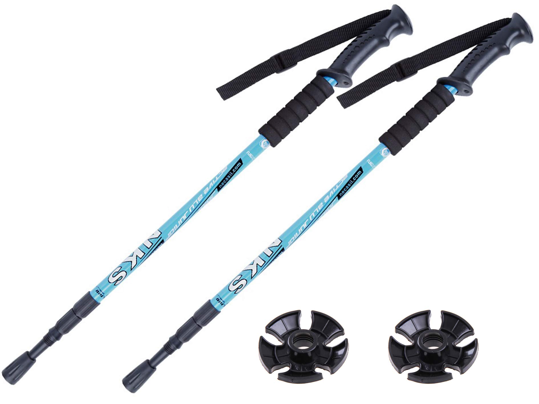 GLASEA® 2x Antishock Trekking Walking Hiking Pair Sticks Poles (blue)