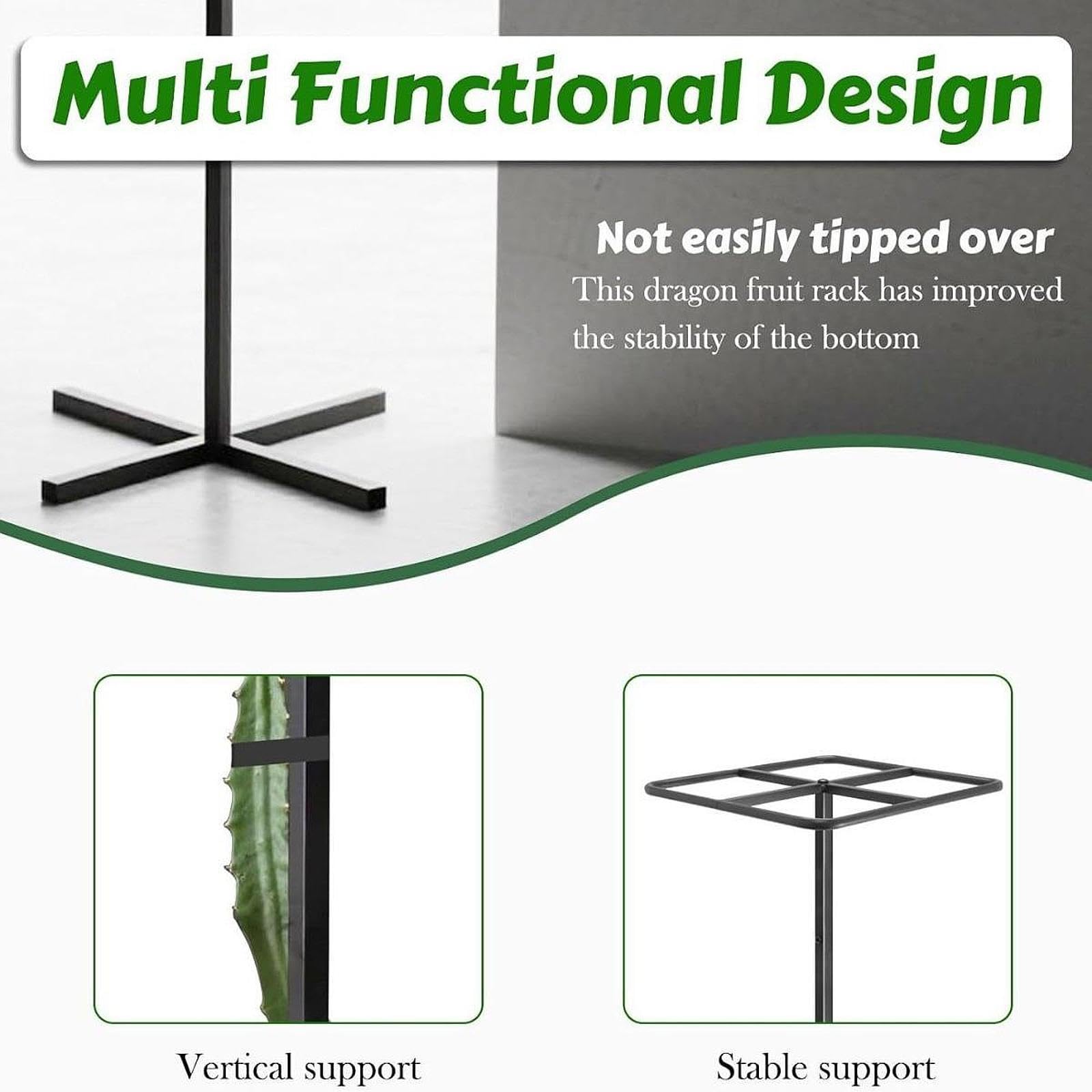 F Fityle Tuteur pour Pitaya, Support Polyvalent pour Plantes grimpantes Verticales, avec carré, idéal pour Les Fruits d'intérieur et