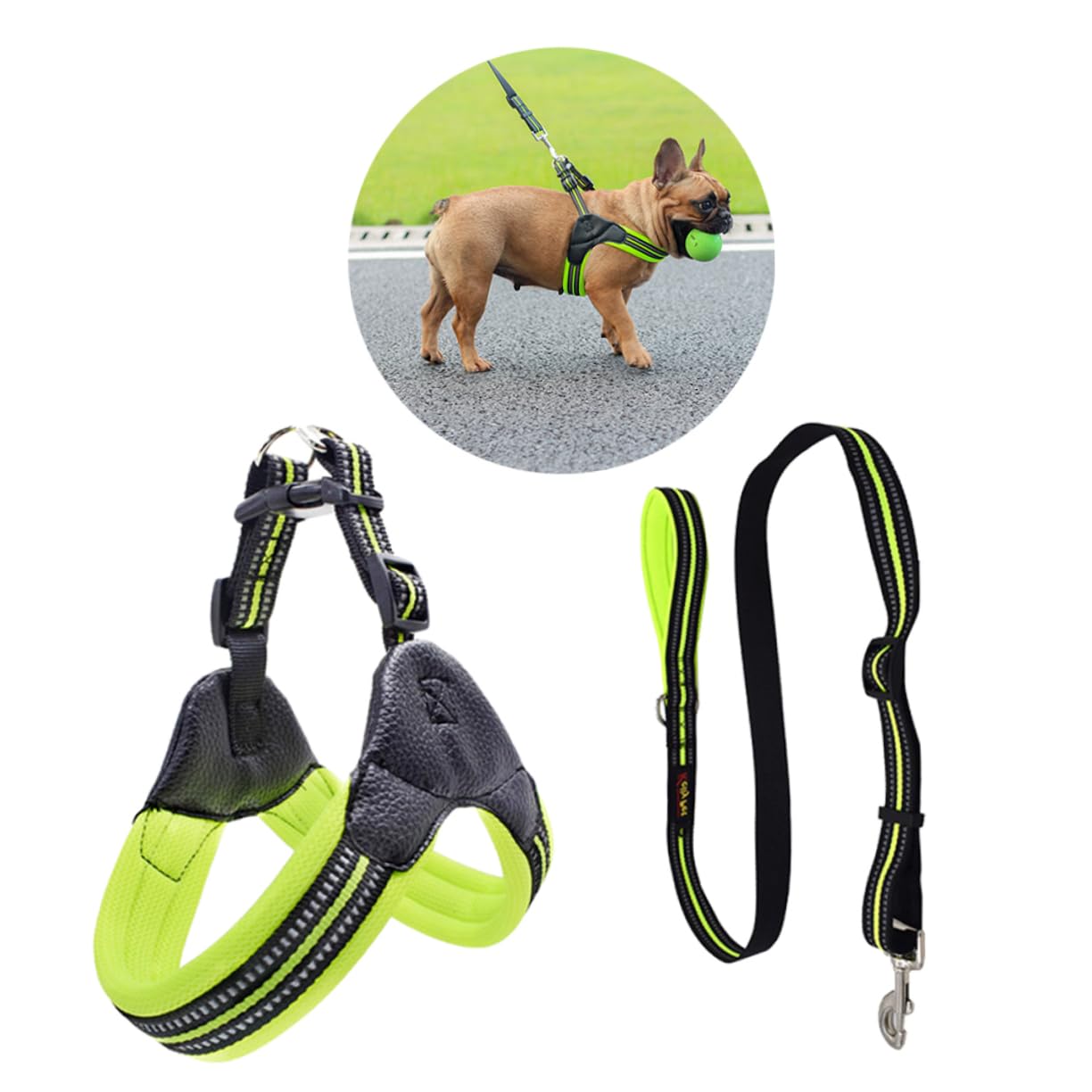 Imbracatura Riflettente e Traspirante per Cani Regolazione Pet Harness Set per Passeggiate Quotidiane