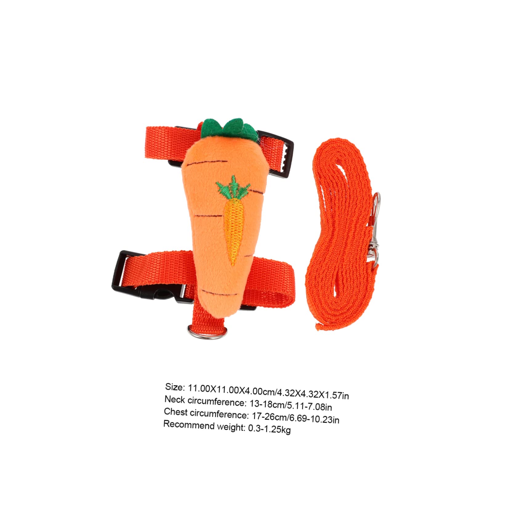 Yardwe 1Set Cat Harness and Leash Wear Resistant Traction Rope for Kittens Easy to Put and Off for Outdoor Walks Lightweight Cute Carrot Design