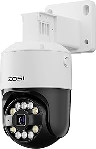 ZOSI C296 8MP 4K PoE IP Pan/Tilt Add-on Security Camera, AI Human Face Vehicle Pet Detect, Starlight Color Night Vision, Siren Alarm, Auto Track, 2-Way Talk, SD Card Storage, Work with Our PoE NVR asin的图片