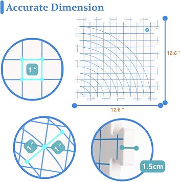 Yarniss Blocking Mats for Knitting & Crochet with 50 T Pins,12.6 x 12.6 | Extra Thick Knitting Interlocking Blocking Mats with Grid & Circle Lines,Blue