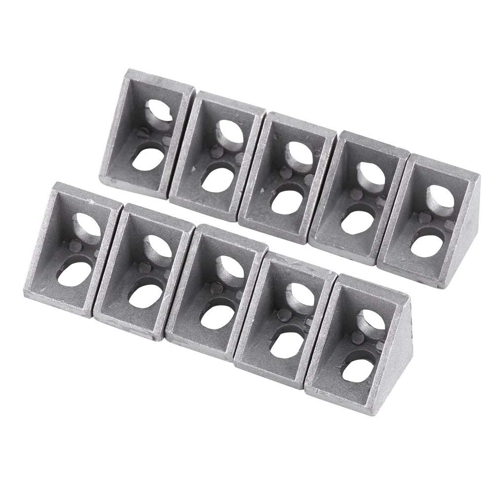 Walfront 10 Pcs 2020 Aluminum Corner Bracket,20Mmx 20Mm X 17Mm L Shape Right Angle Joint Bracket Fastener Home Hardware For 20Mm Aluminum Extrusion (20Mmx 20Mm X 17Mm)