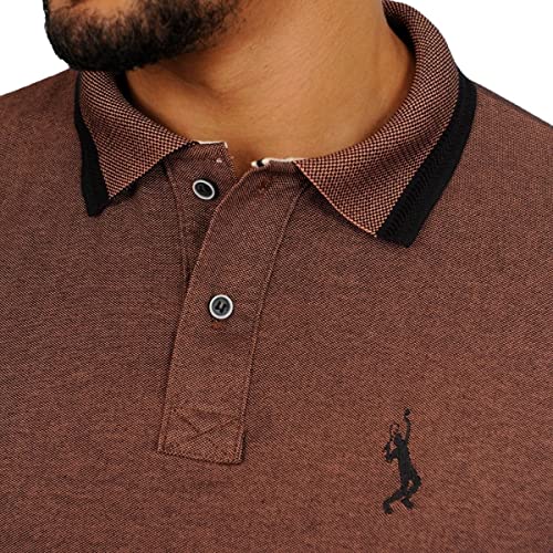 Camisa Polo Piquet com Algodão John Pull Cor:Marrom;Tamanho:M