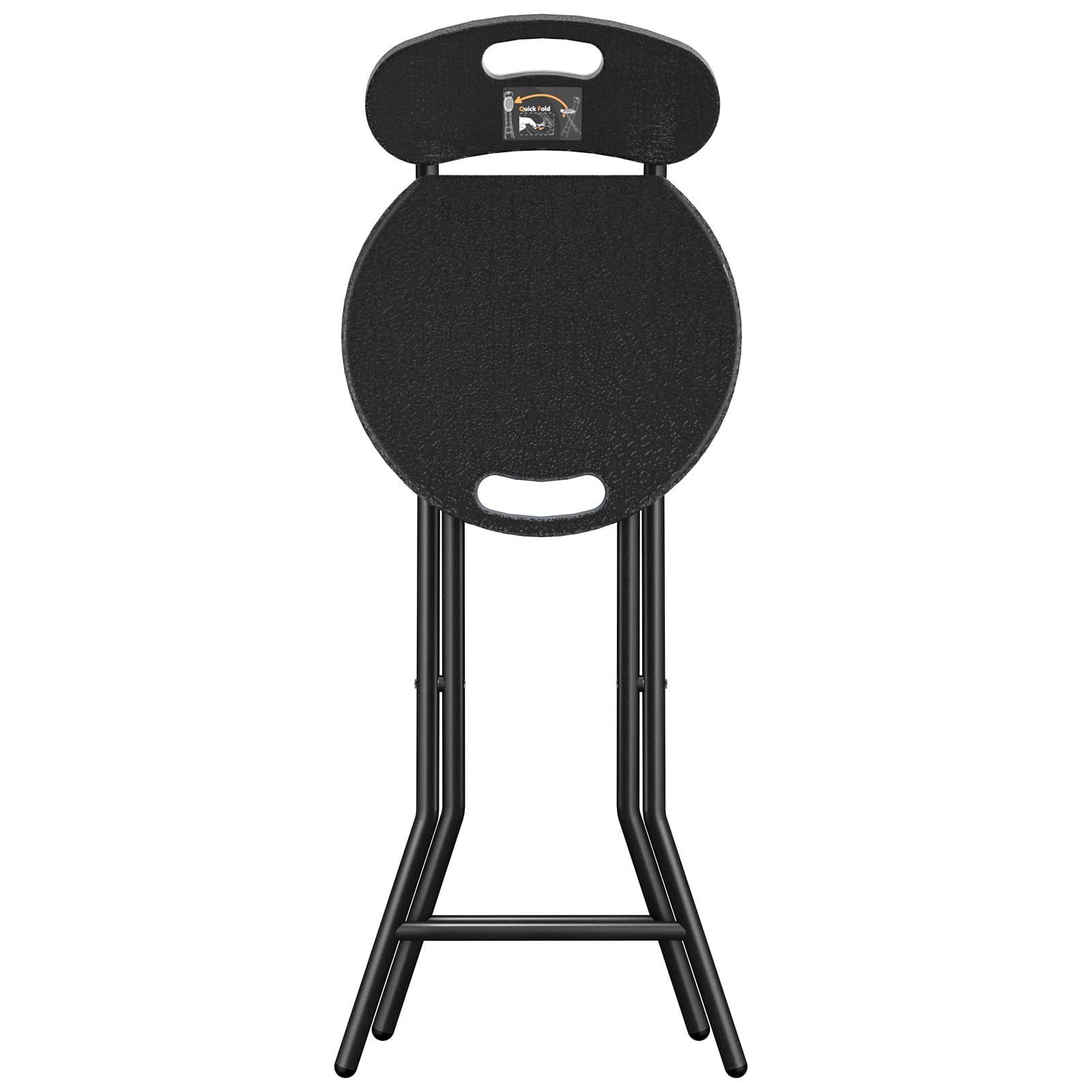 TVON Tabouret Pliant avec Dossier Portable pour Jardin, Camping, Pêche, BBQ et Bureau - Charge Maximale 204kg