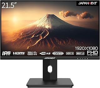 JAPANNEXT 21.5インチ モニター フルHD 1920x1080解像度 IPS ディスプレイ (KVM/HDMI/USB-C 給電 (65W) / スピーカー内蔵/高さ調節/回転(ピボット)機能/VESA対応/ブルーライトカット) JN-I215FLFHSP-C65W