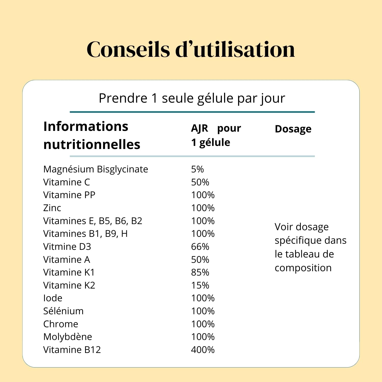 Multivitamines et minéraux (2 mois) - 20 Nutriments - Vitamines A, B, C, D3, E, K1 et H - Iode, Sélénium + Magnésium - Homme/Femme - Vegan - 60 gélules fabriquées en France - Argalys Essentiels