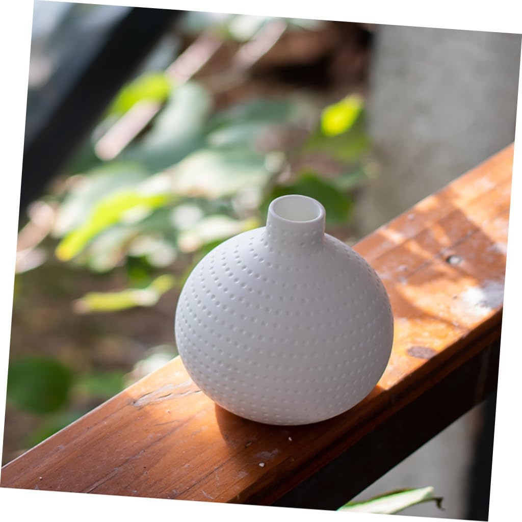 DECHOUS Set 3 Vasi in Ceramica Bianca per Arredamento Casa Moderna, Decorativi e Funzionali per Concentrare Fiori, per Soggiorno e Giardino