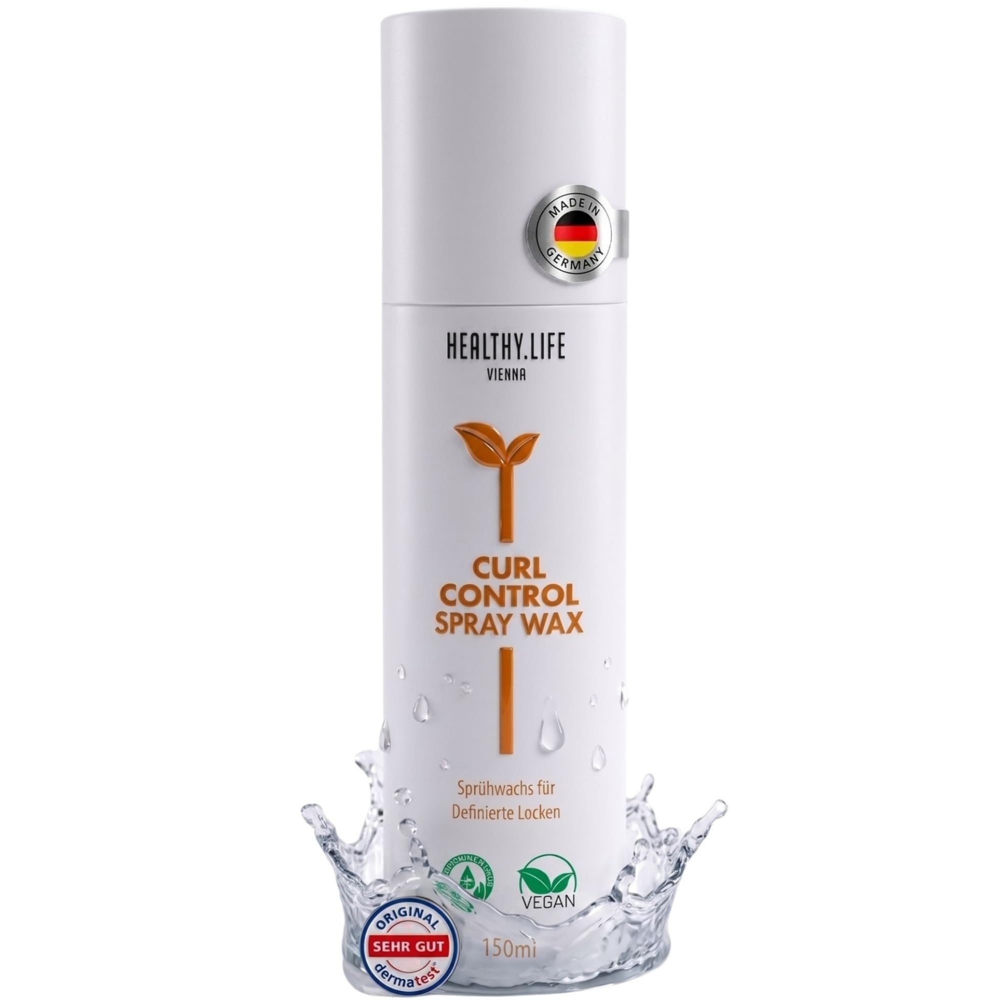 HLV - Curl Control Spray Wax - Wachsspray, VEGAN, Lockenspray & Sprühwachs für Definierte Locken, Glanz & Flexiblen Halt, Styling Spray für Locken, Wellen, Naturwellen, Haarspray, Damen & Herren 150ml