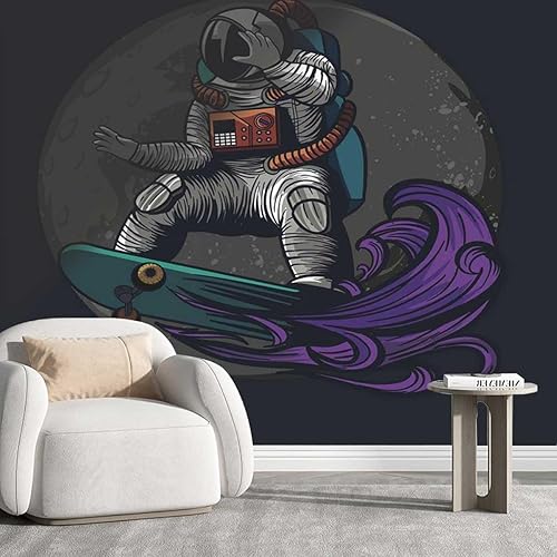 YANFENQI Papel Tapiz para Pared De Sala Elegante Astronaut Papel Tapiz para Cocina Cartoon for Bedroom Multi-Scene Application (W) 78.7" X(H) 78.7"