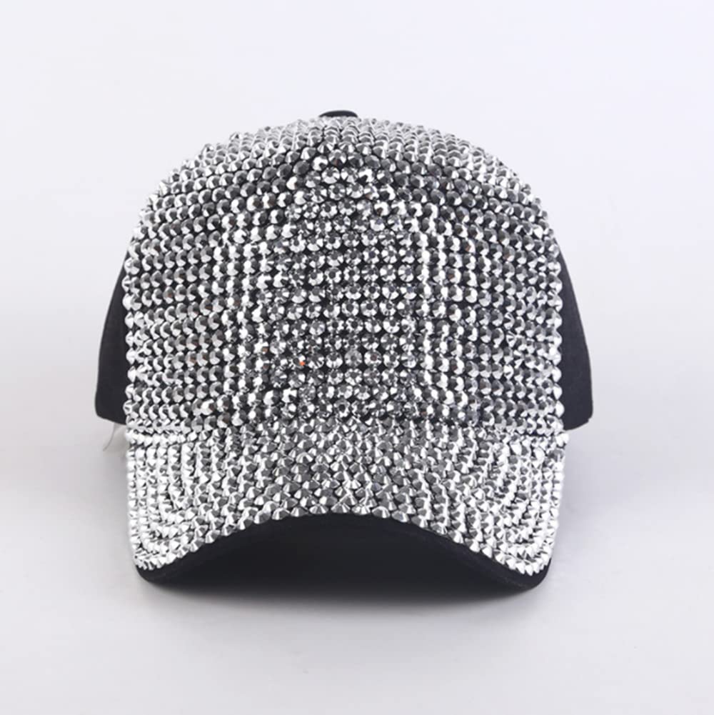 Sombreros de Béisbol Brillantes, Gorra de Béisbol Ajustable con Cristales de Diamantes de Imitación para Mujer
