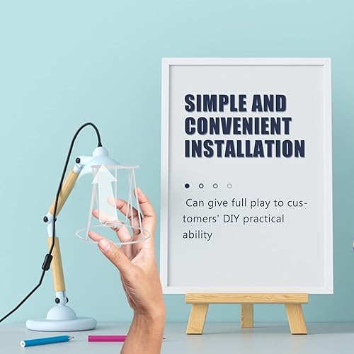 Miniatura 6 de Mobestech 4 piezas de anillo de pantalla de lámpara DIY anillo de tambor pantalla de alambre lámpara marco de bombilla protector lámpara jaula