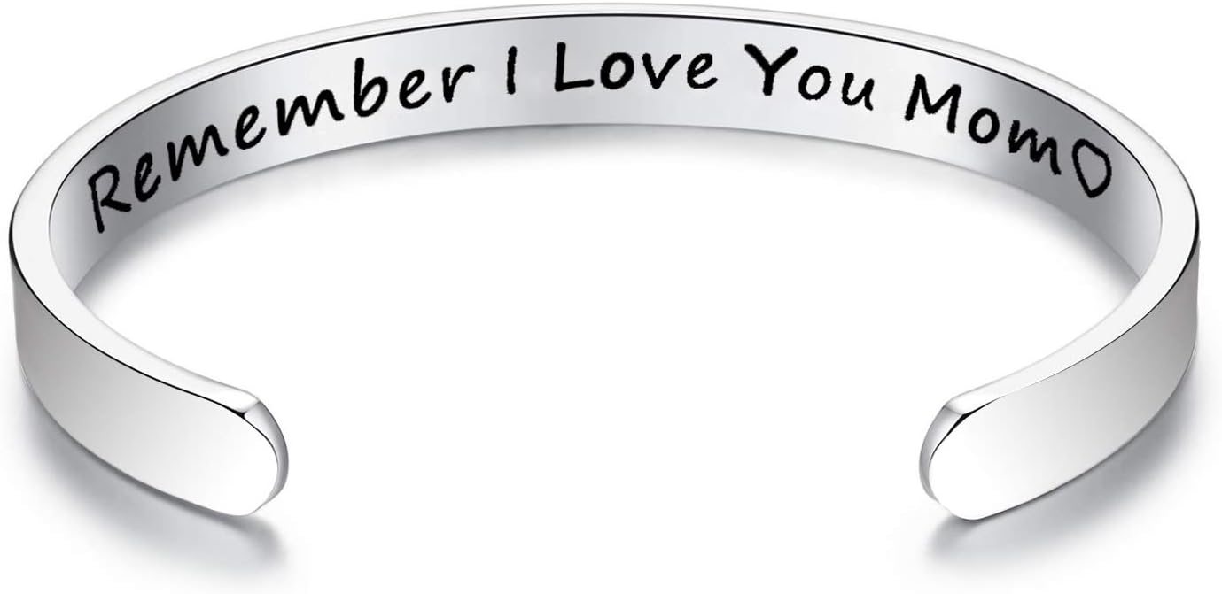 ALoveSoul Remember I Love You Mom Forever and Always Cuff Bracelet Mother's Day Gift / Gifts For Mom From Daughter Gifts for Women