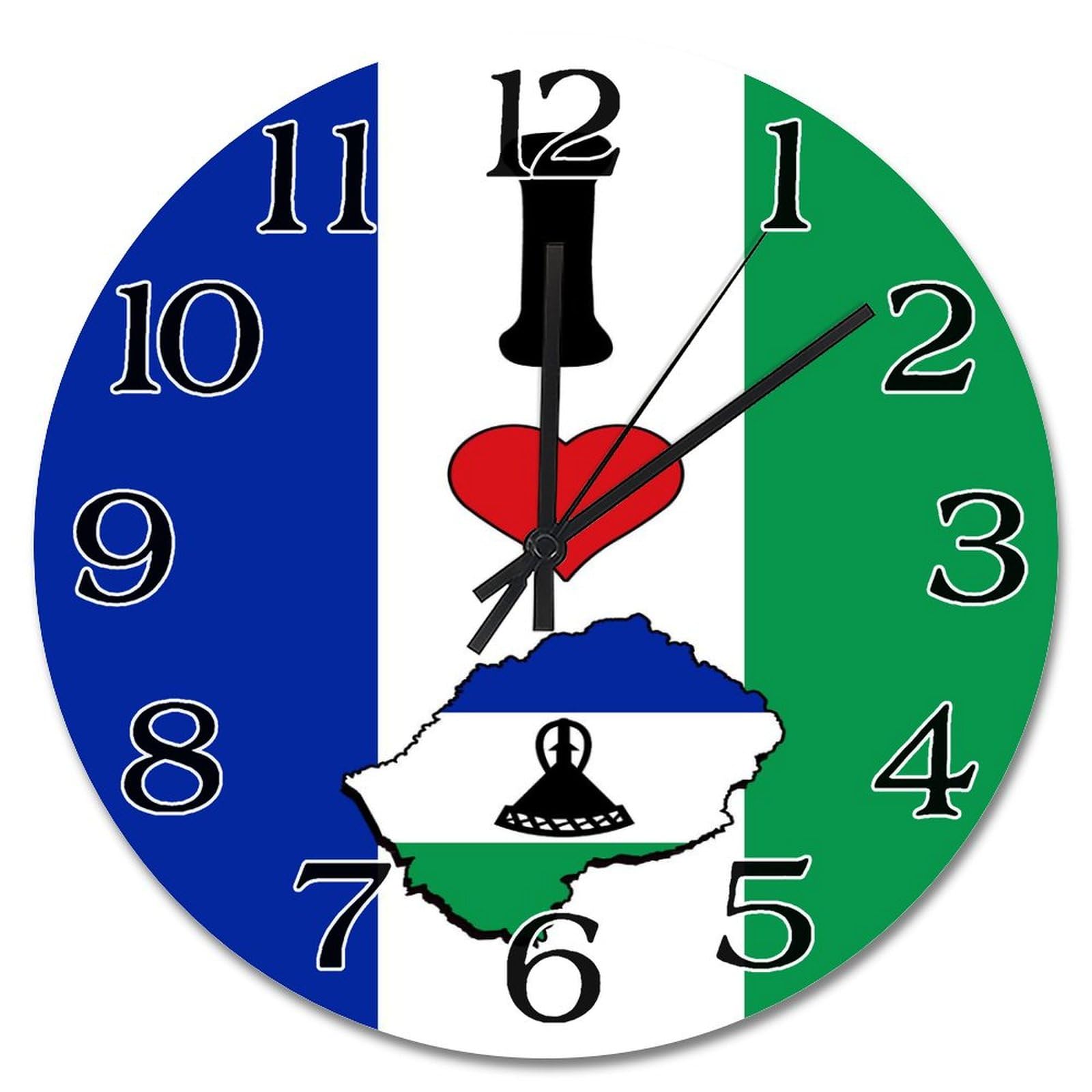Horloge murale Lesotho vintage de 38 cm, le cadeau ideal pour un ami nostalgique