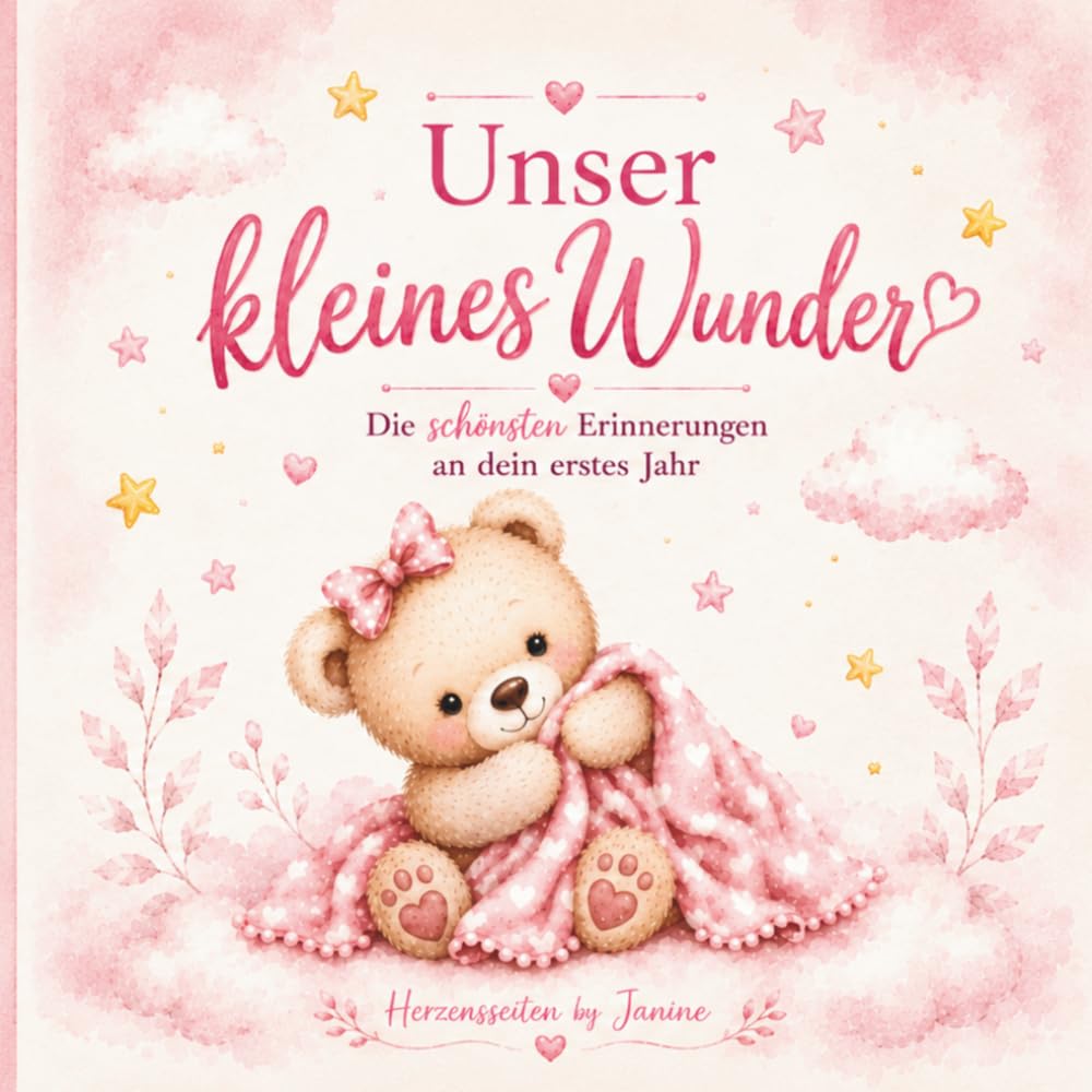 Unser kleines Wunder: Liebevoll gestaltetes Erinnerungsbuch zum Ausfüllen für Babys erstes Jahr mit Meilensteinen, Fotos und besonderen Momenten