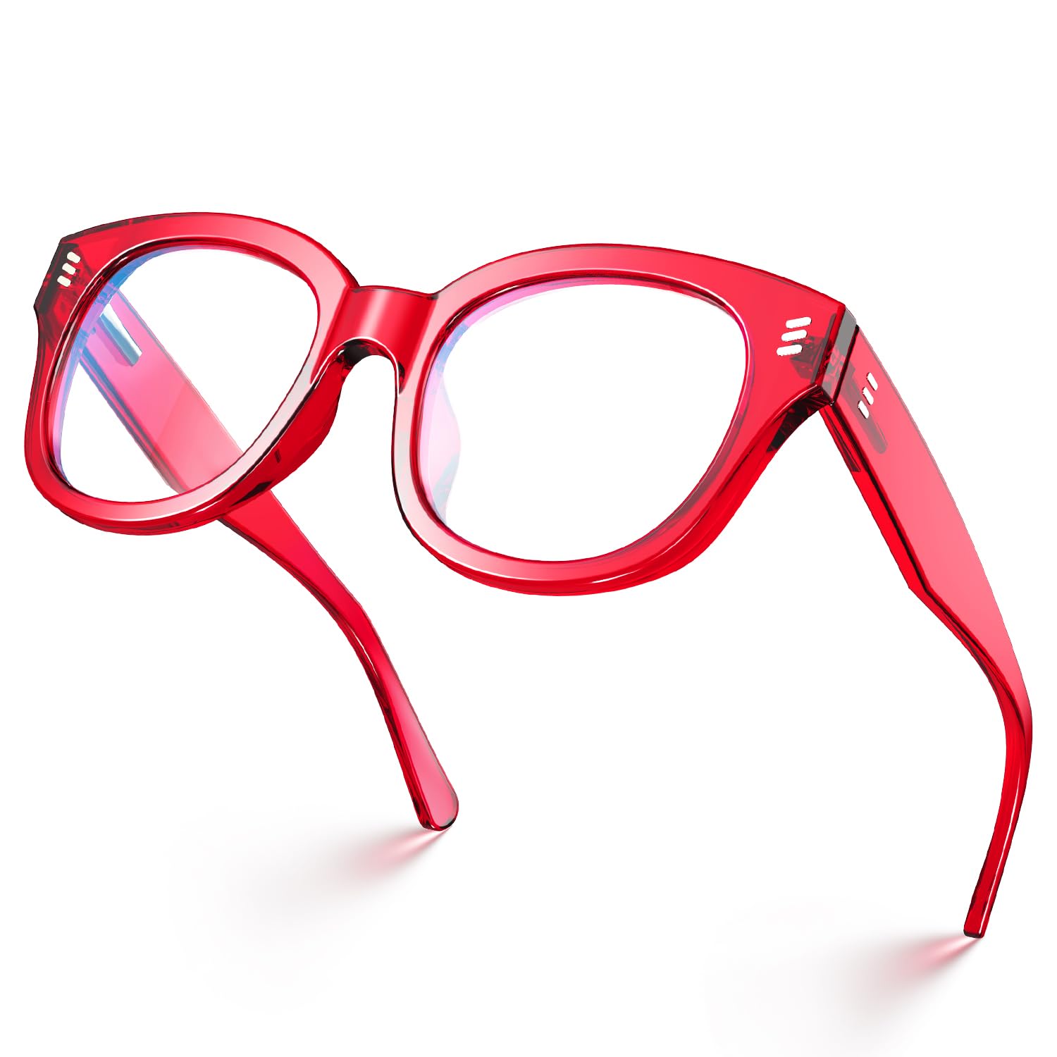 VISOONE Federscharnier, mittelgroß, rund, TR90, Blaulichtblockierende Brille mit Anti-Augenbelastung und Computer-Blendung, für Damen und Herren, BELLAMY