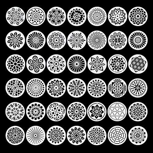 Unbraded C563N-11-N Wedong 42 Pcs Mandala Stencils cover