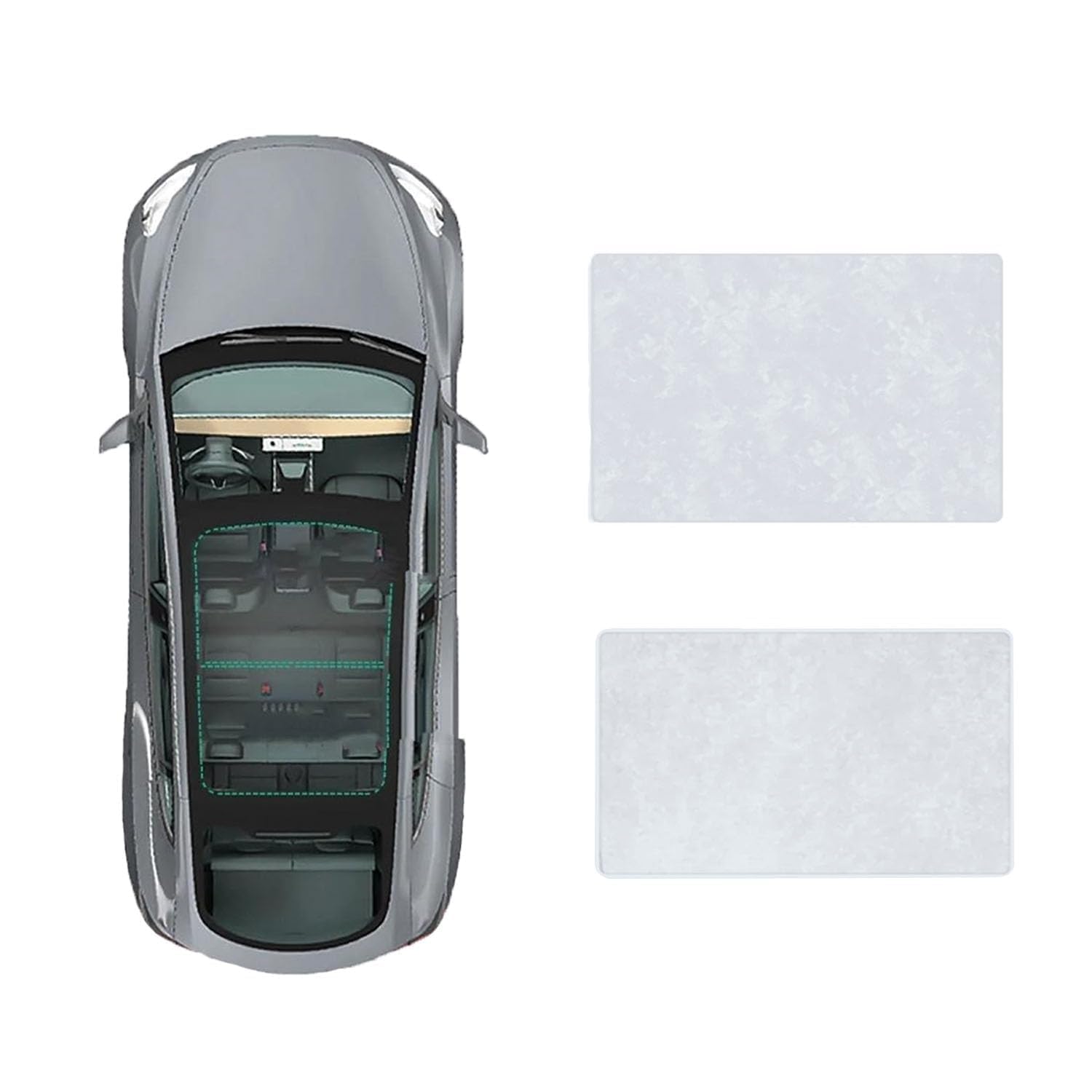 EOYLBFWH Car Sunroof Sun Shade for MG ZS 2017-, Breathable Mesh Anti-Mosquito Car Roof Window Net Camping Sunroof Sunshade visor,B-gray White Suede-normal