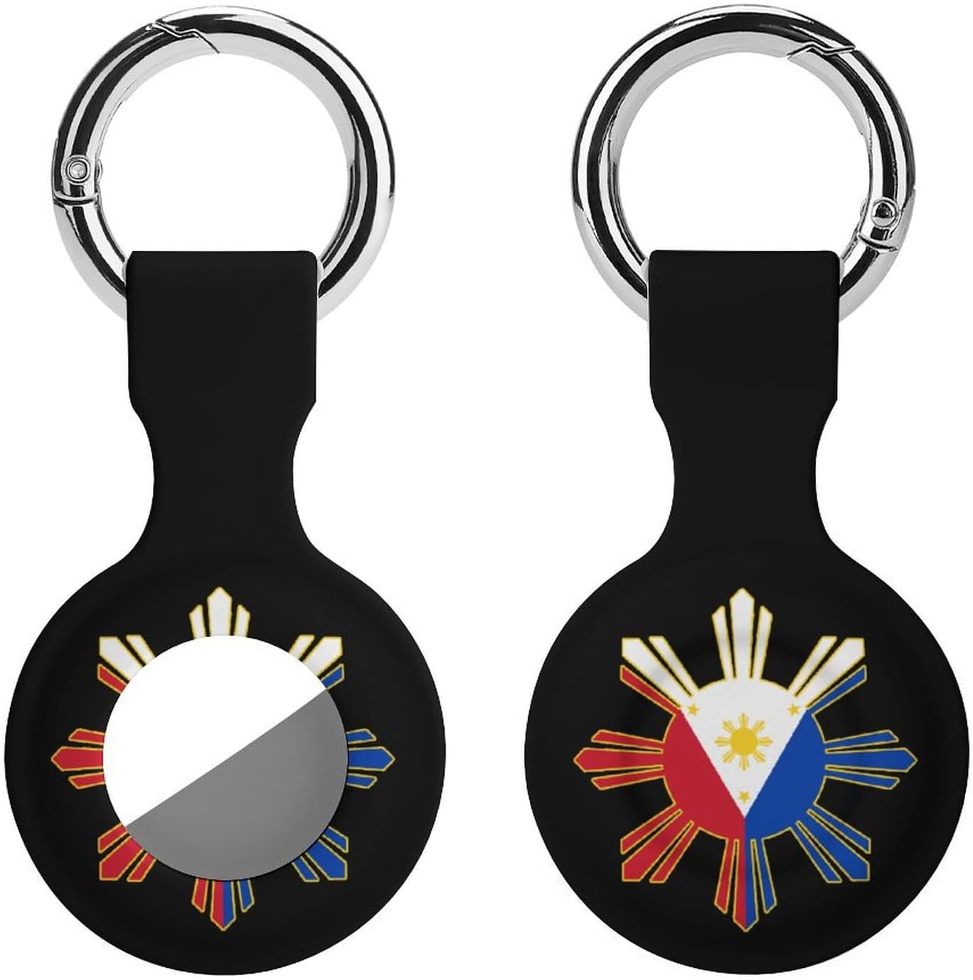 Filipino Flag Funny Cover Compatible with AirTag Case Protector GPS Tracker Storage Bag Box with Keychain Novelty Gifts