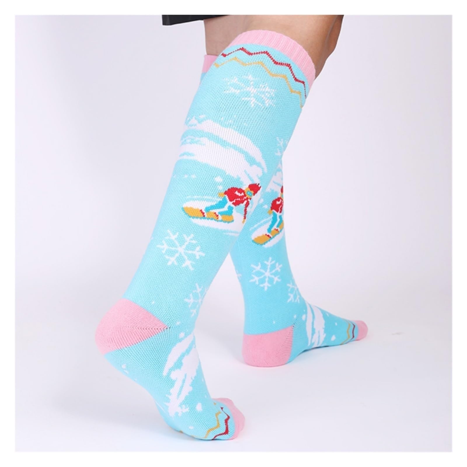 2Paris Chaussettes de Ski antidérapantes for Femme - Absorbent la Transpiration Sport Chaudes Mode Hiver en Plein air Les Chocs