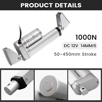 DCHOUSE Linear Motion Actuators 1000N/225lbs Linear Actuator 200mm/8