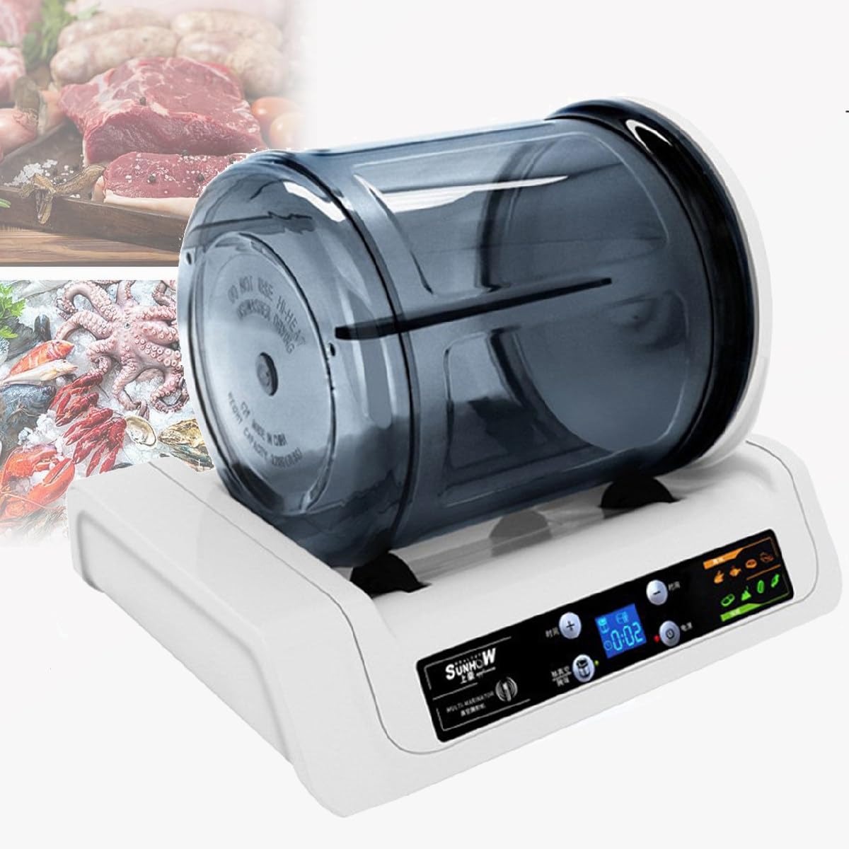 5L próżniowa maszyna do marynowania mięsa z wyświetlaczem LCD/timerem 0-10h, automatyczna marynarka do mięsa, do burgerów z kurczakiem i boczkiem