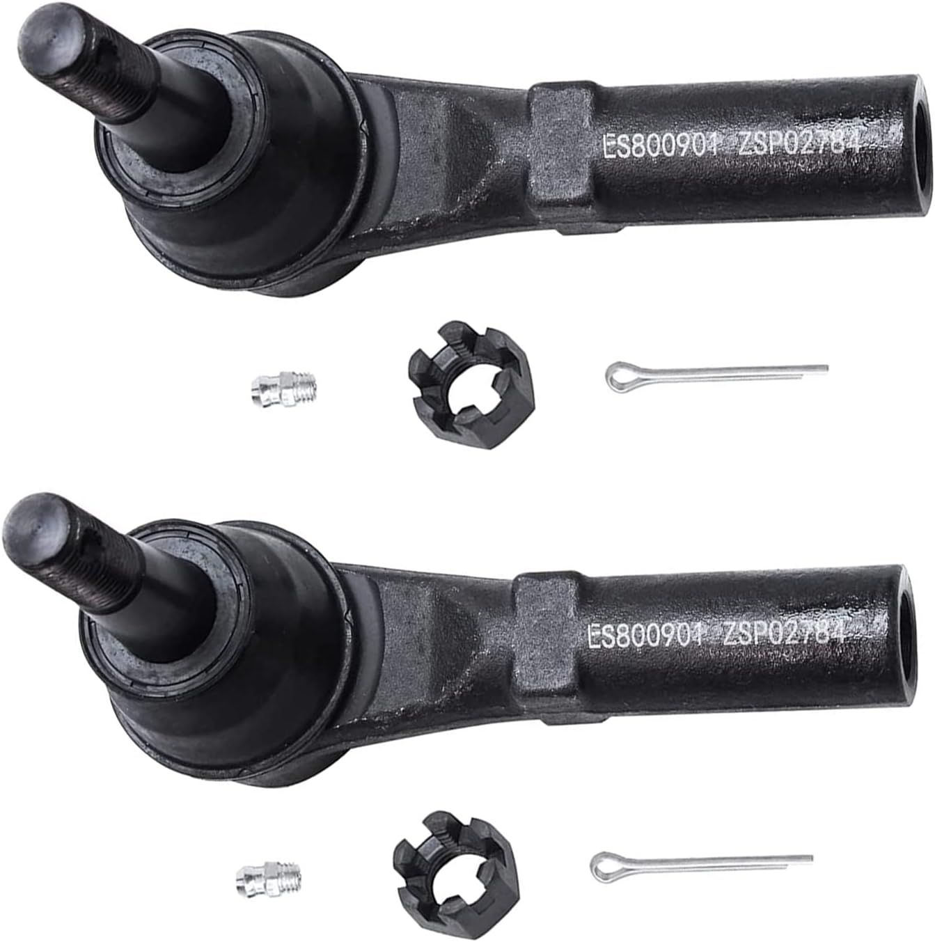 Detroit Axle - Front 2pc Tie Rods for 2011-2019 Chevrolet Silverado GMC Sierra 2500 3500 HD, 2 Outer Tie Rod Ends 2011 2012 2013 2014 2015 2016 2017 2018 2019 Replacement