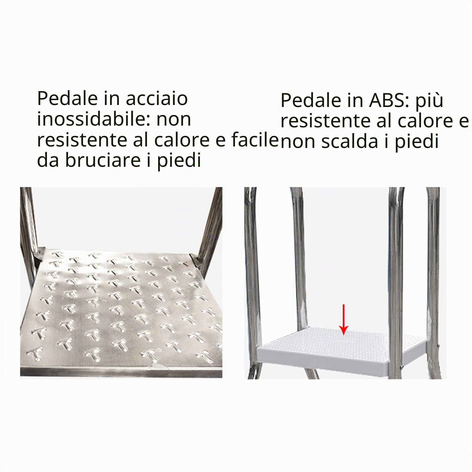 BOTOWI 85/110/135/160 cm Scala per Piscina Fuori Terra con Telaio in Acciaio Inossidabile per impieghi gravosi Gradini a Doppia Faccia, Scala per Piscina Fuori Terra, carico 250 kg,33in