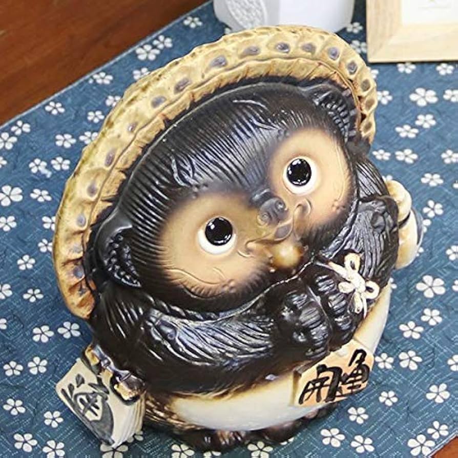 Amazon.co.jp: 信楽陶器 高さ8.66インチ アライグマ 犬 おんがい