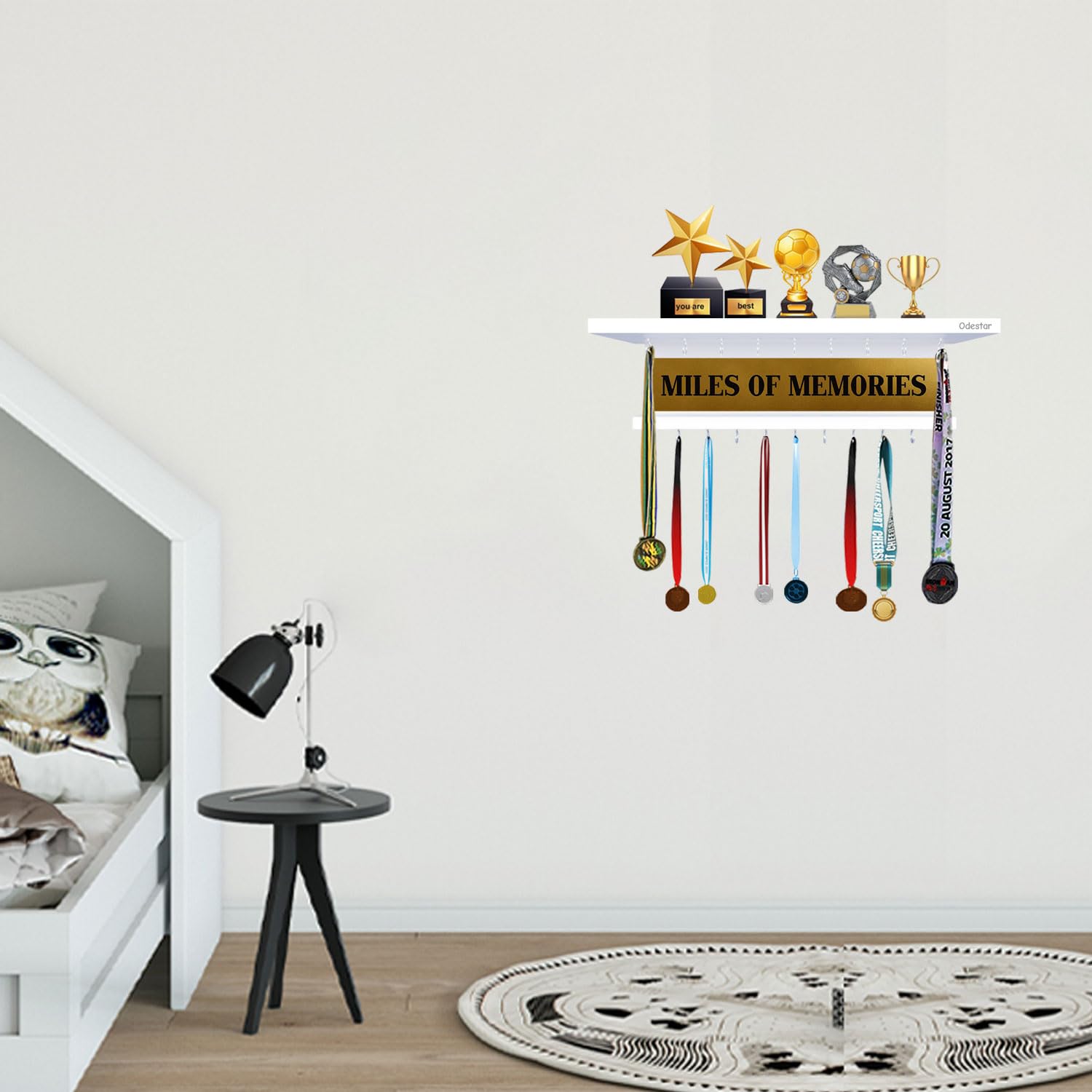 Odestar Large Medal Holder- Miles of Memories- White (B0BR8BNH9C) Amazon Price History, Amazon Price Tracker