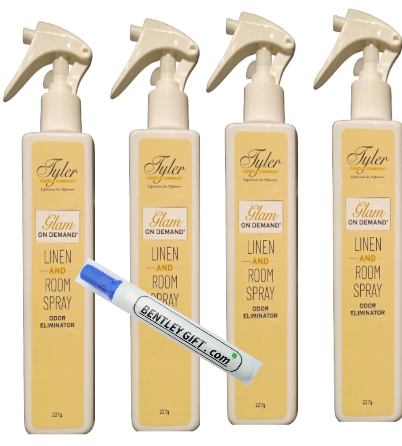 Tyler Candle Company - Spray On Demand - Diva fragrance - 227g / 8oz Pack of 4 w/Bentley stain remover Pen !