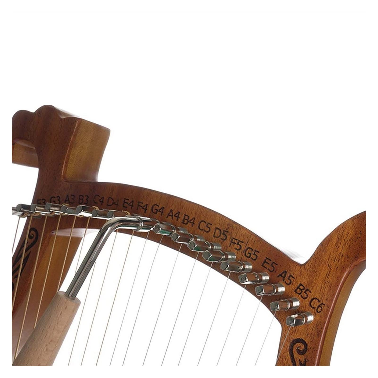 harfa liryczna, 19 Strunowa Lira Harfa Drewniany Mahoń Instrument Muzyczny Z Kluczem Strojeniowym Instrumenty Harfowe