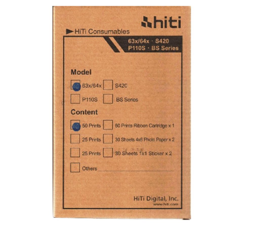 HITI – 630PS Papier pour imprimantes de 630 feuilles 50 incl. ruban, 10 x 15 cm