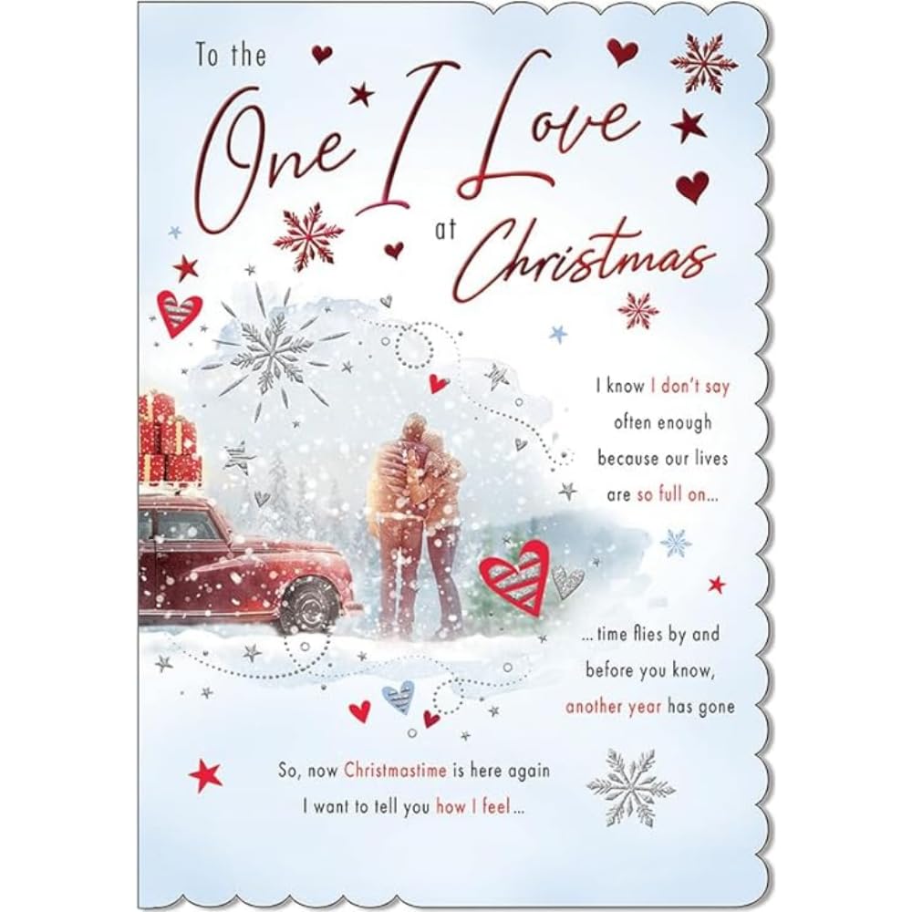 Piccadilly Greetings Christmas Card, One I Love, Couple - 9 x 6 inches