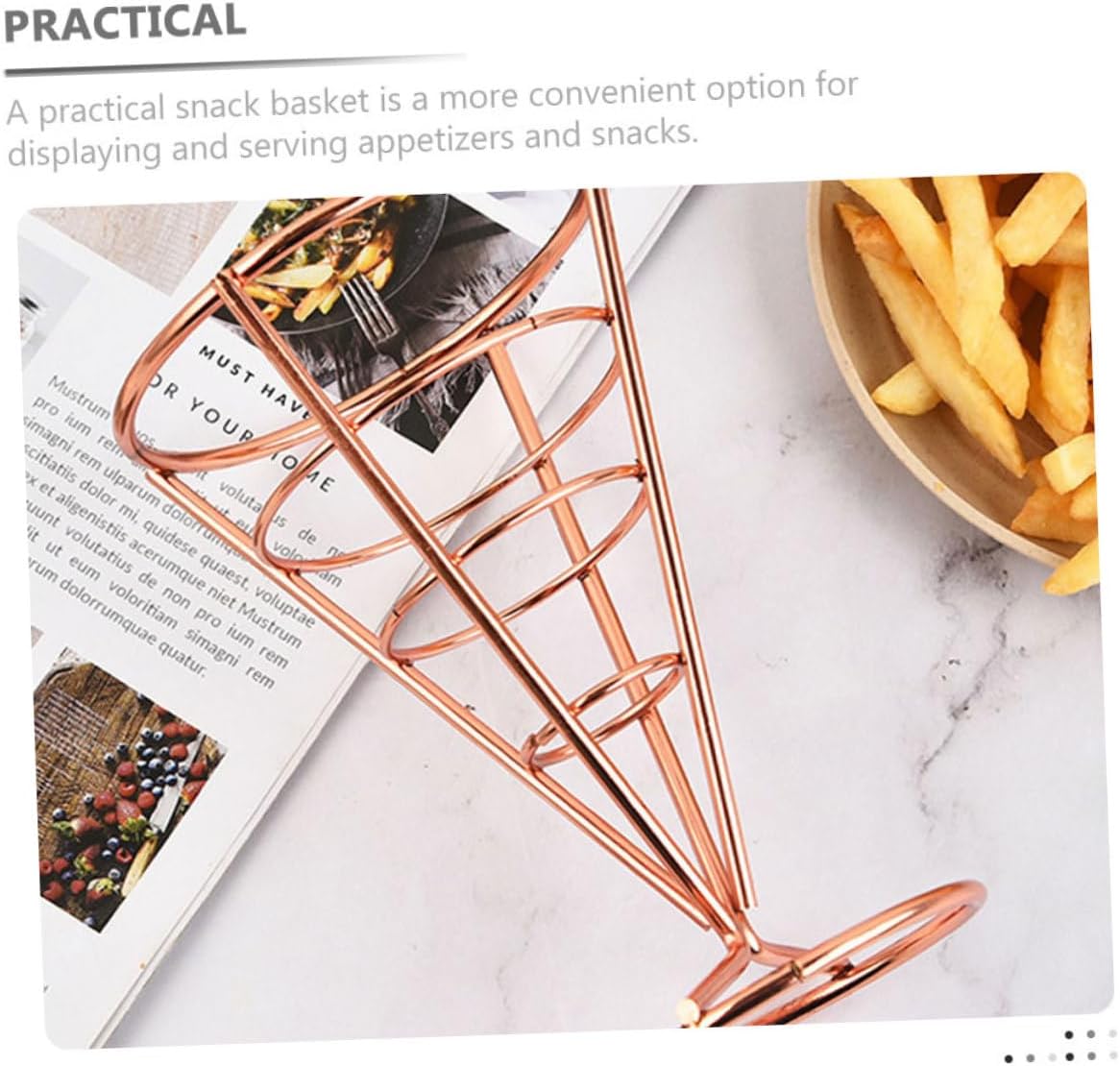 3pcs French Fries Holder Chip Appetizer Cones Snacks Stand Basket Tray for Restaurant