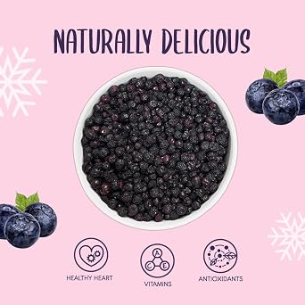 Freeze Dried Whole Wild Blueberry 100g - 100% Natural Blueberries Grown Wild Harvested From Lowbush - Superfood Non-GMO Freeze Dried Berry Fruit Perfect for Baking, Smoothie, Porridge Oats or Snacking