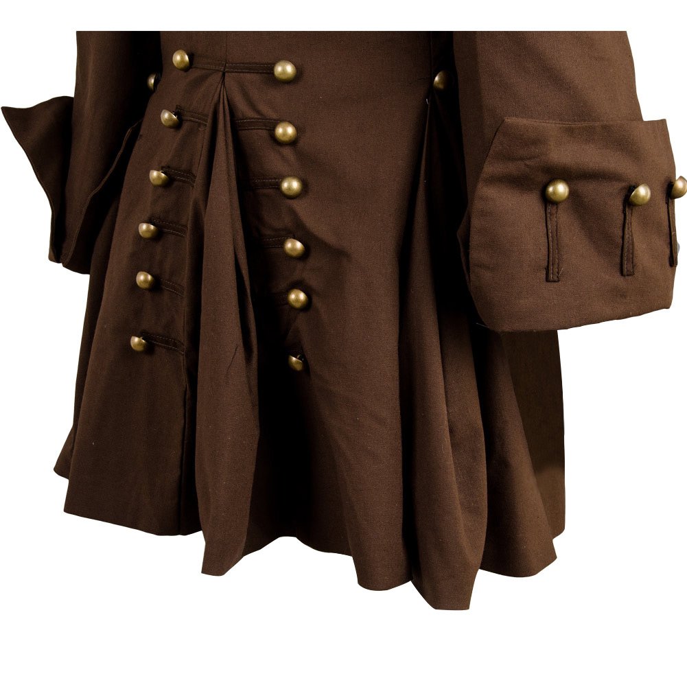 Kucos Costume da pirata da uomo, per cosplay, giacca e pantaloni, cappotto con cintura per Halloween