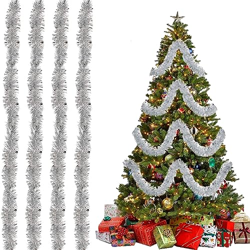 Ghirlanda Metallizzata Per Albero Di Natale - 10 Metri Di Festone Lucido - Decorazione Brillante Per Feste - Morbida E Facile Da Modellare - 3