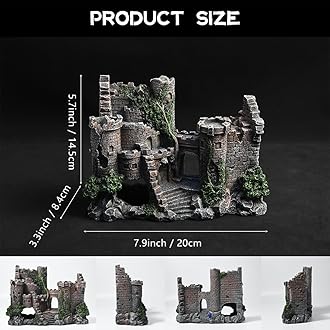 Aquarium Decorations- Castle Fish Tank Bubbler Decorations for Aquatic Pets to Breed Play and Rest Fish Decorations for Tank