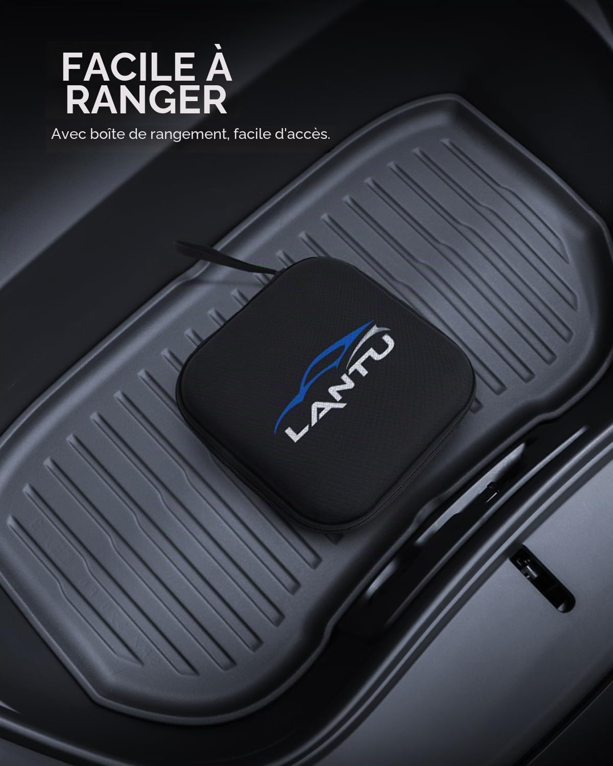 Lot de 4 patins en caoutchouc pour cric Tesla Model 3/Y/X/S - Protection en caoutchouc - Adaptateur Jack Pad avec boîte de rangement - Accessoires Tesla Model 3 Model Y - Noir
